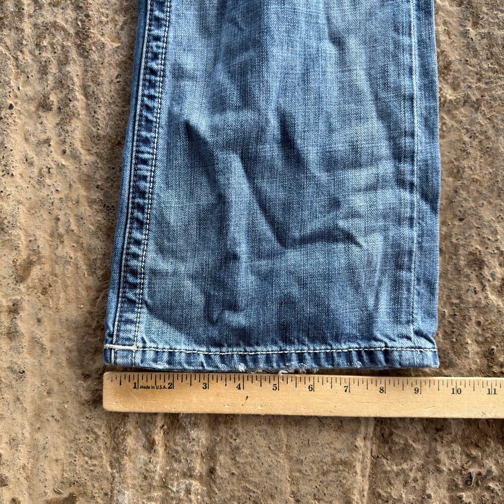 VINTAGE AFFLICTION BUCKLE COOPER BOOTCUT Y2K 00S JEANS LIGHTWASH 34X30 HONEYCOMB - Picture 4 of 8